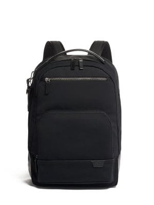 tumi leather backpack men's